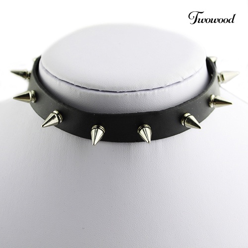 Kalung Choker Bahan Kulit Imitasi Gaya Gothic Punk Untuk Pria Dan Wanita