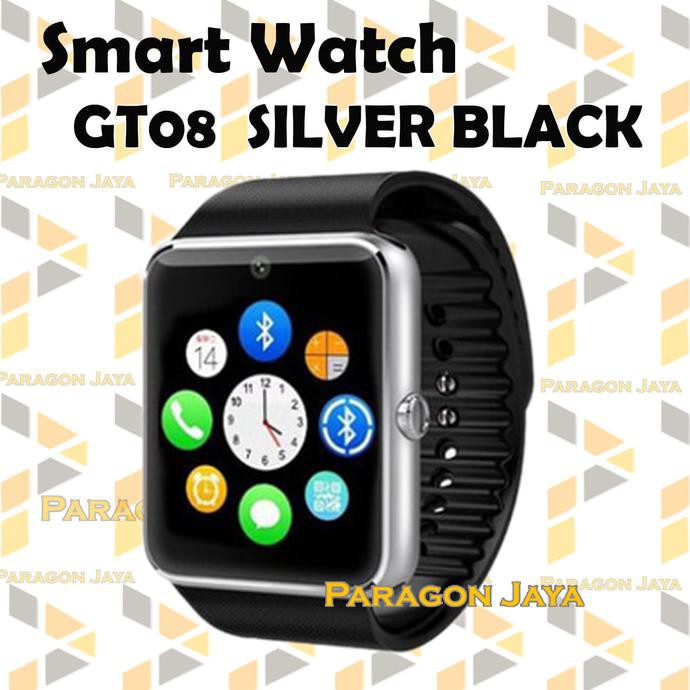 Smartwatch GT08 - Black Silver Smart Watch GT08 ( Android & Iphone )