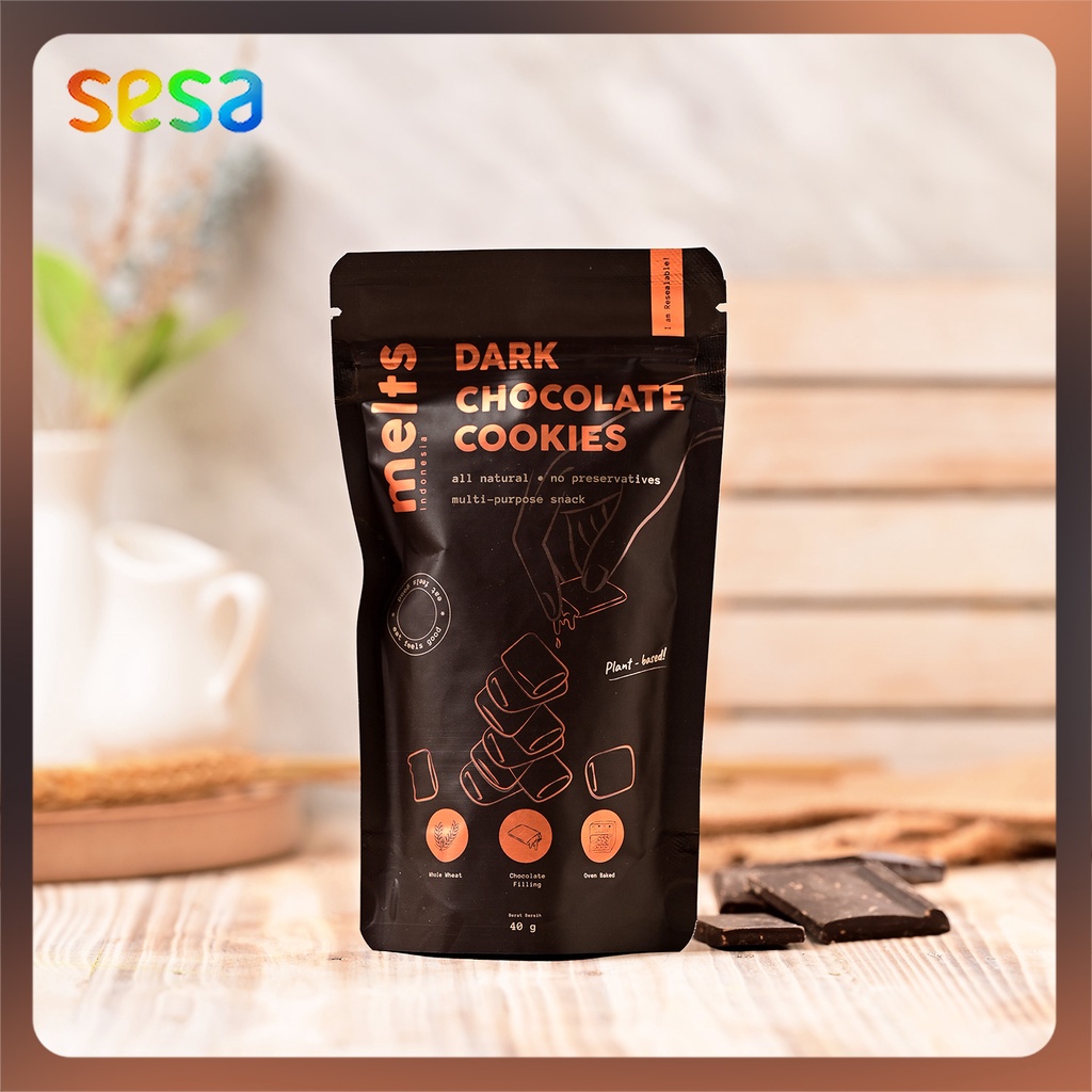 

Melts - Dark Chocolate Cookies Pouch 40 g (Snack Sehat)