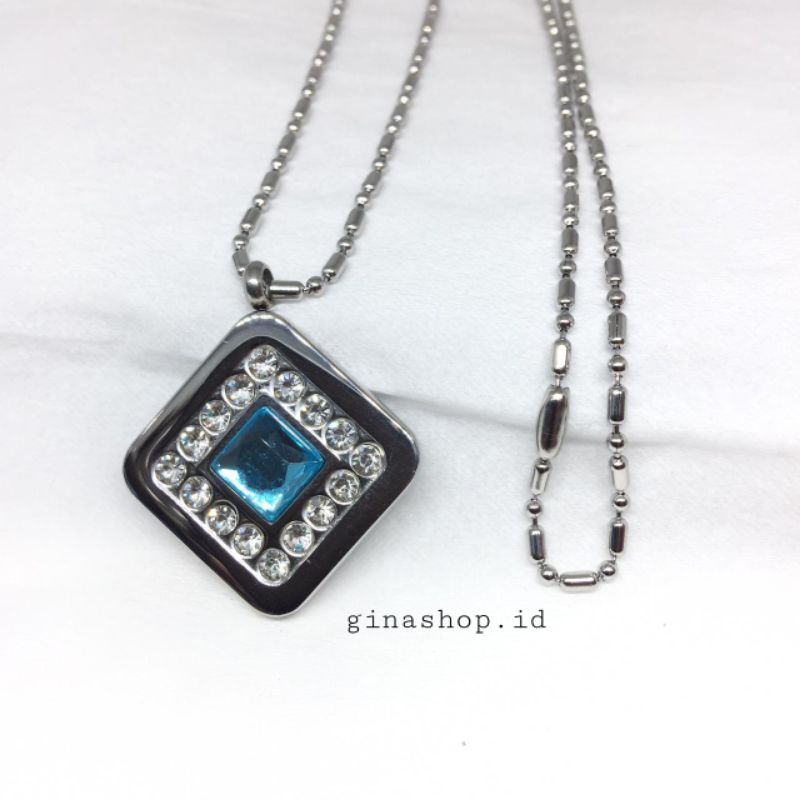 Kalung Kesehatan Terapi Asli - Quantum pendant asli - kalung kesehatan bio energi - kalung kesehatan liontin kotak permata biru