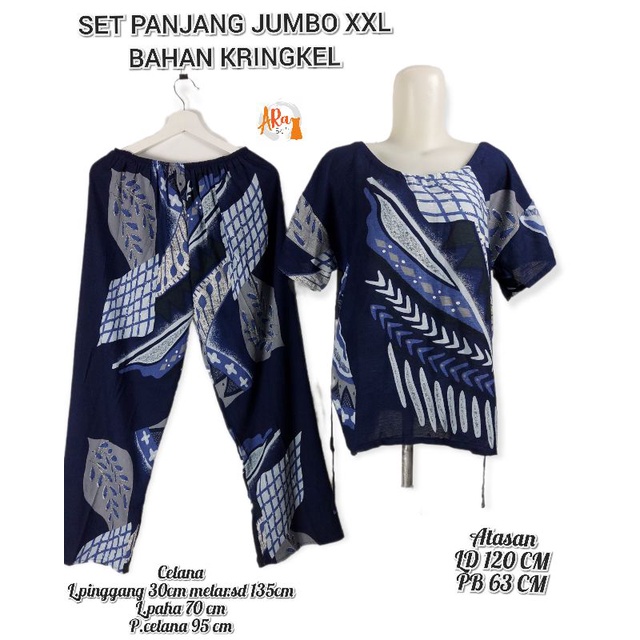 SETELAN CELANA PANJANG JUMBO KRINGKEL XXL/SETCEL JUMBO KRINGKEL/PIYAMA XXL KRINGKEL/BABBYDOLL XXL KRINGKEL