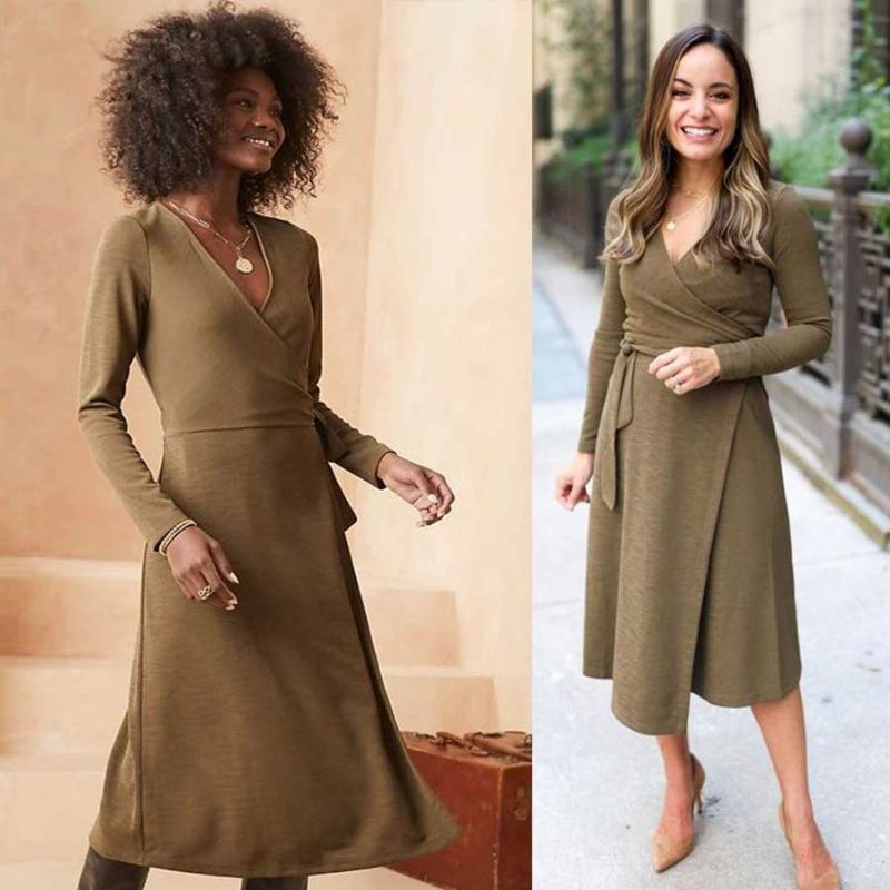 DRESS WANITA B*NANA REPUBLIC WRAP MIDI ORIGINAL 100%