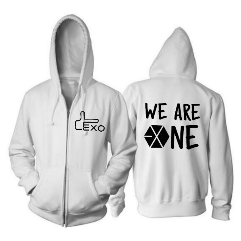 Hoodie Zipper Kpop EXO / Jaket Kpop EXO EXO-L Kai Baekhyun Chanyeol Xiumin Suho Sehun Lay DO Sehun W