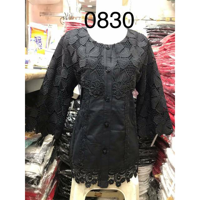 Atasan wanita blouse oblong alexuez hitam // putih tulang 0830