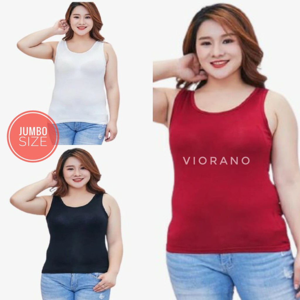 Tanktop Tali Lebar Viorano Big Size Fit XXL Singlet Tengtop Wanita Jumbo Sexy Gym Bahan Adem Warna Polos Singlet Super Soft Jumbo