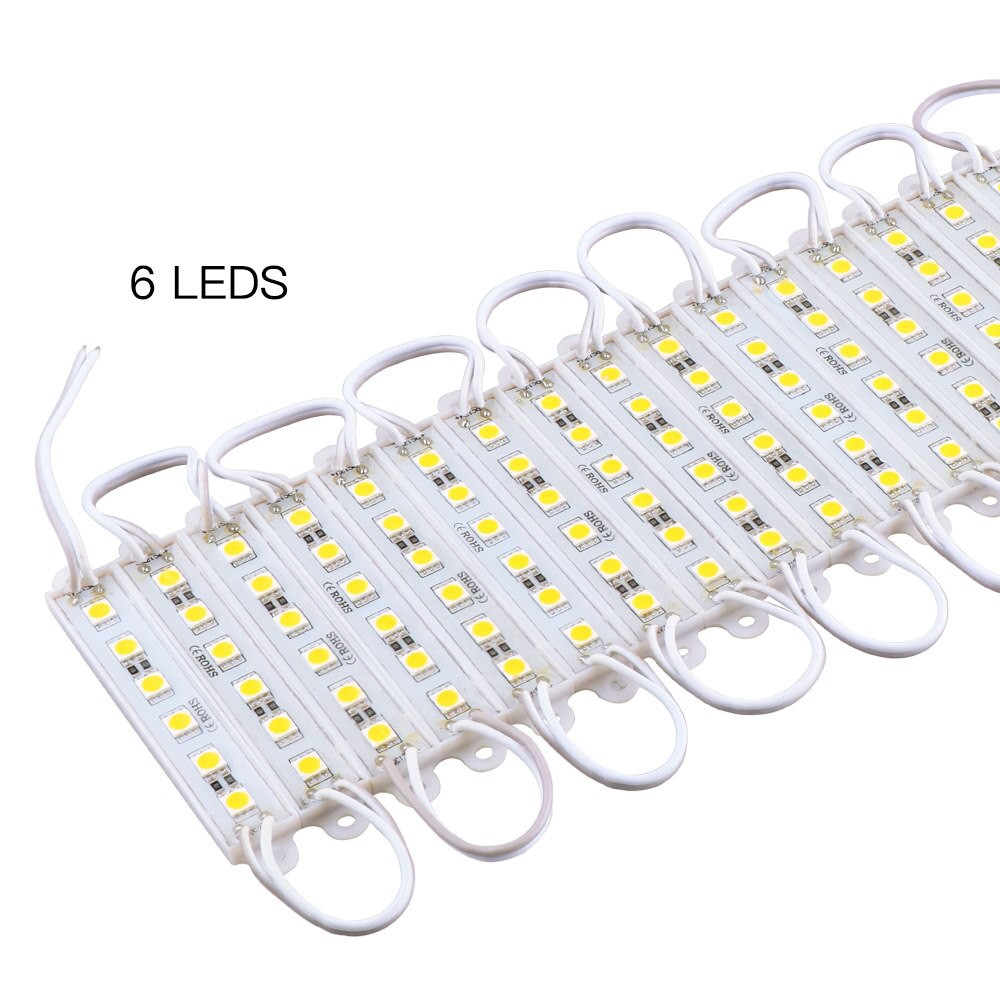 Lampu LED MODUL SMD 5050 WATERPROOF 6 LED 6 Mata ISI 20 STRIP 12v