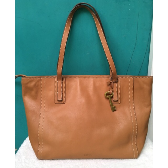 Tas fossil emma tote tan original bag