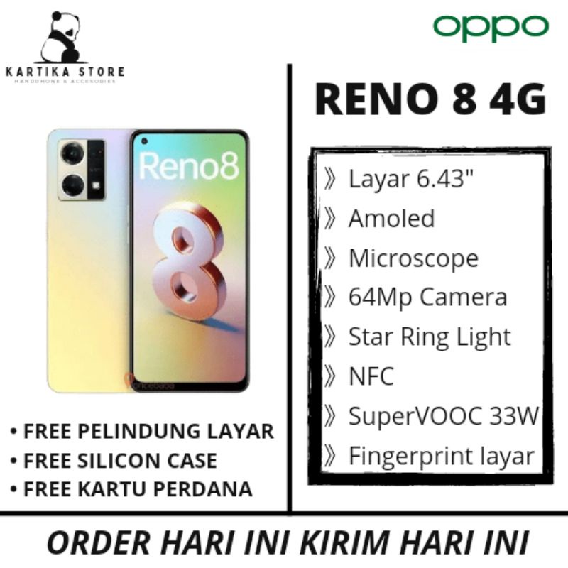 NEW OPPO RENO 8 (4G) OFFICIAL STORE BERGARANSI RESMI OPPO INDONESIA