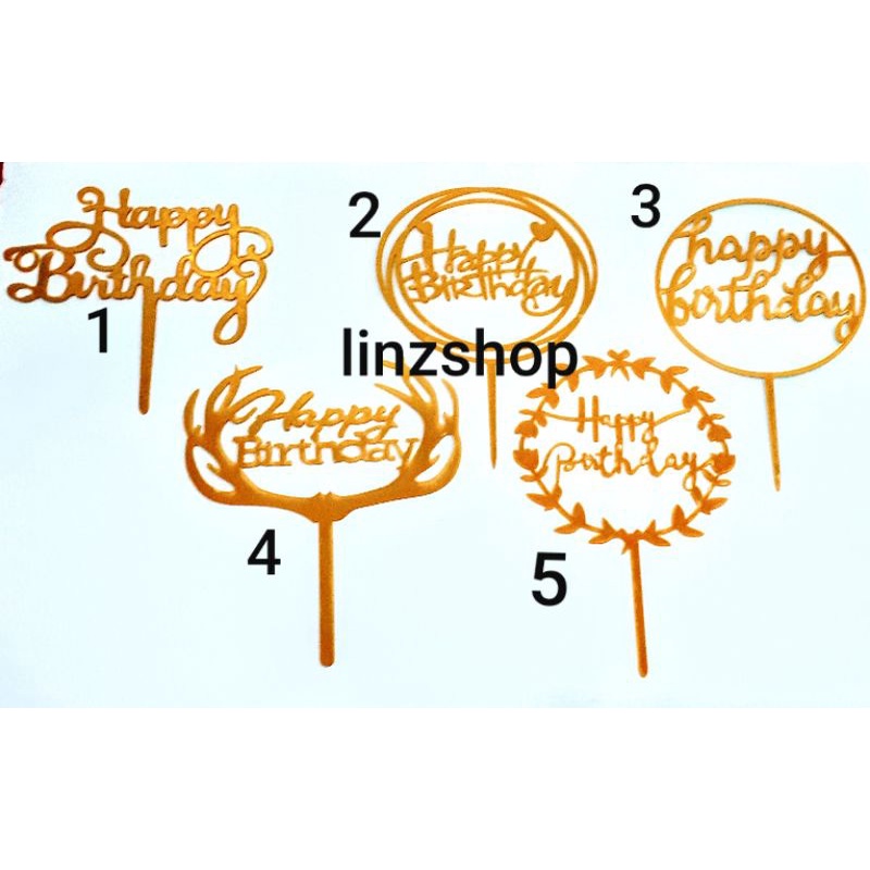 

cake topper happy birthday acrylic / hiasan kue akrilik