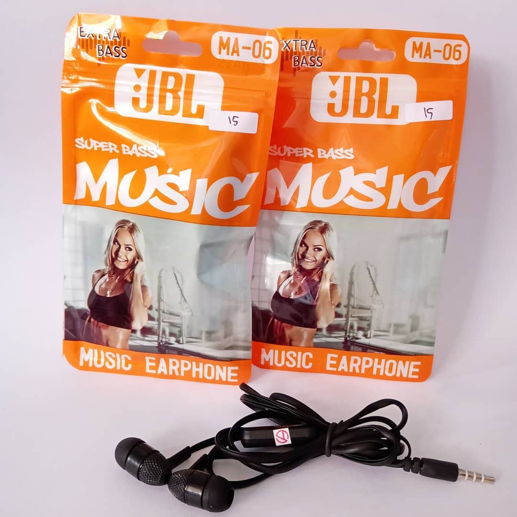 HEADSET / HANDSFREE JBL MA-06 EXTRA BASS SUPER MUSIK PLUS MIC bisa buat semua tipe hp