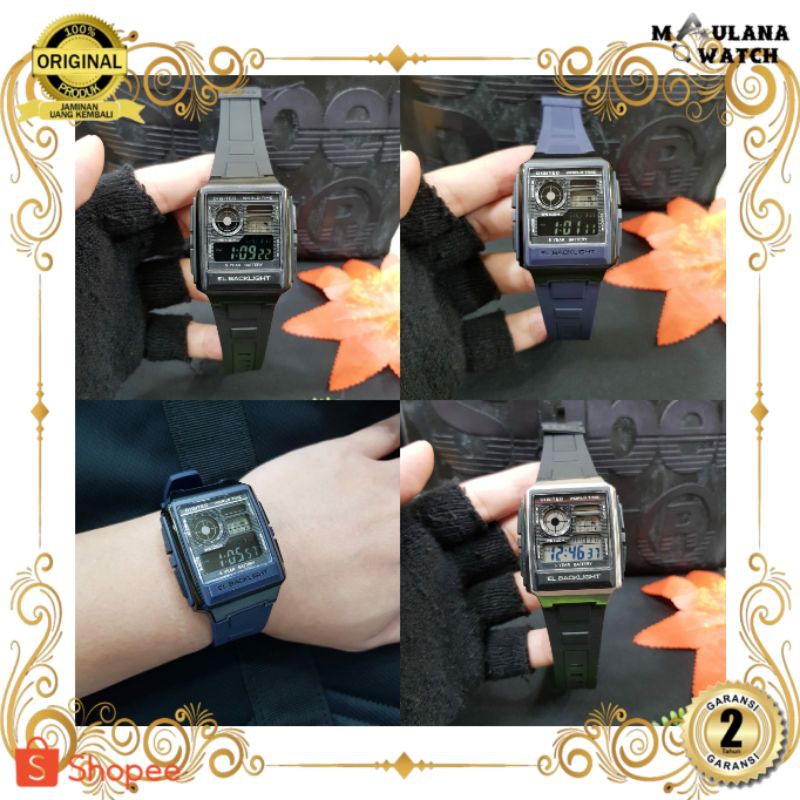 JAM TANGAN PRIA WANITA | RANTAI | KULIT | KARET | MURAH | PRIA [DIGITEC WORLD TIME DG-3077T] ORIGINA