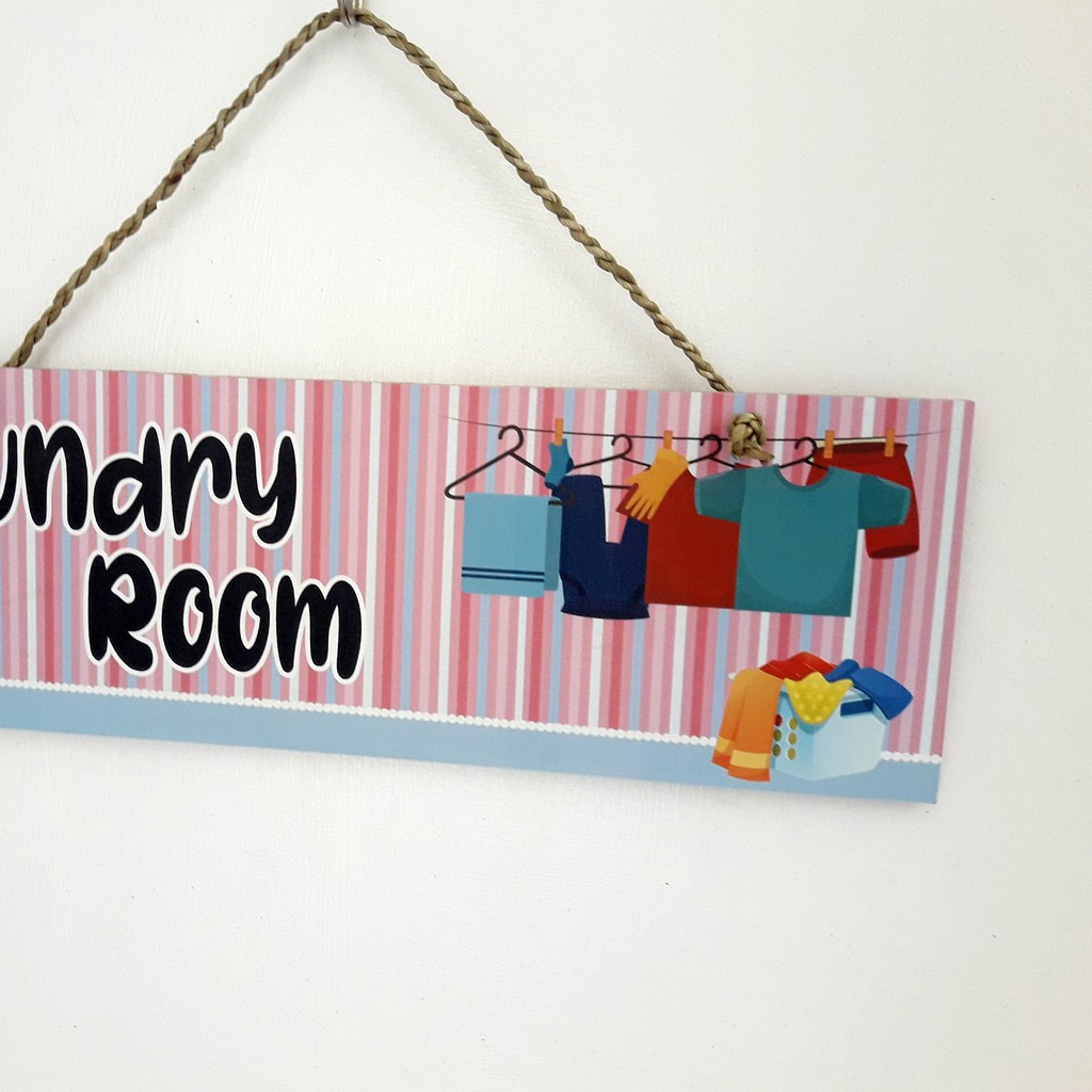 HIASAN DINDING LAUNDRY ROOM 30x10CM WALL DECOR PAJANGAN DINDING RUMAH