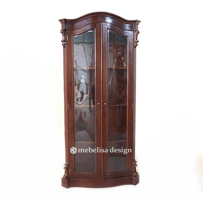 Lemari Pajangan Jati, Lemari Hias Jati, Lemari Pajangan Kaca