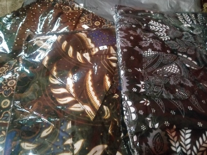 Asifa Batik Hrb026 Kenongo Kemeja Tosca Pendek Pekalongan Padi M L Xl Sogan Tulis Halus Kemeja Batik