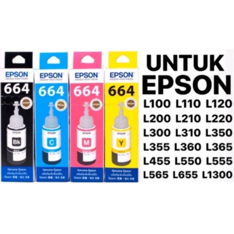 Paket 1 Set Tinta Epson 664 Original Untuk Epson L- Series [L100 L110 L120