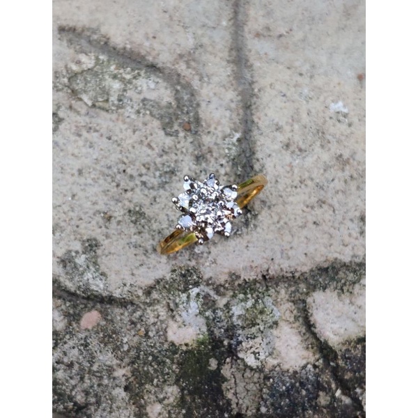 cincin emas berlian asli motif bunga cincin nikah cincin tunangan