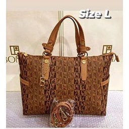 Bonia original monogram tote gradasi kantong size L