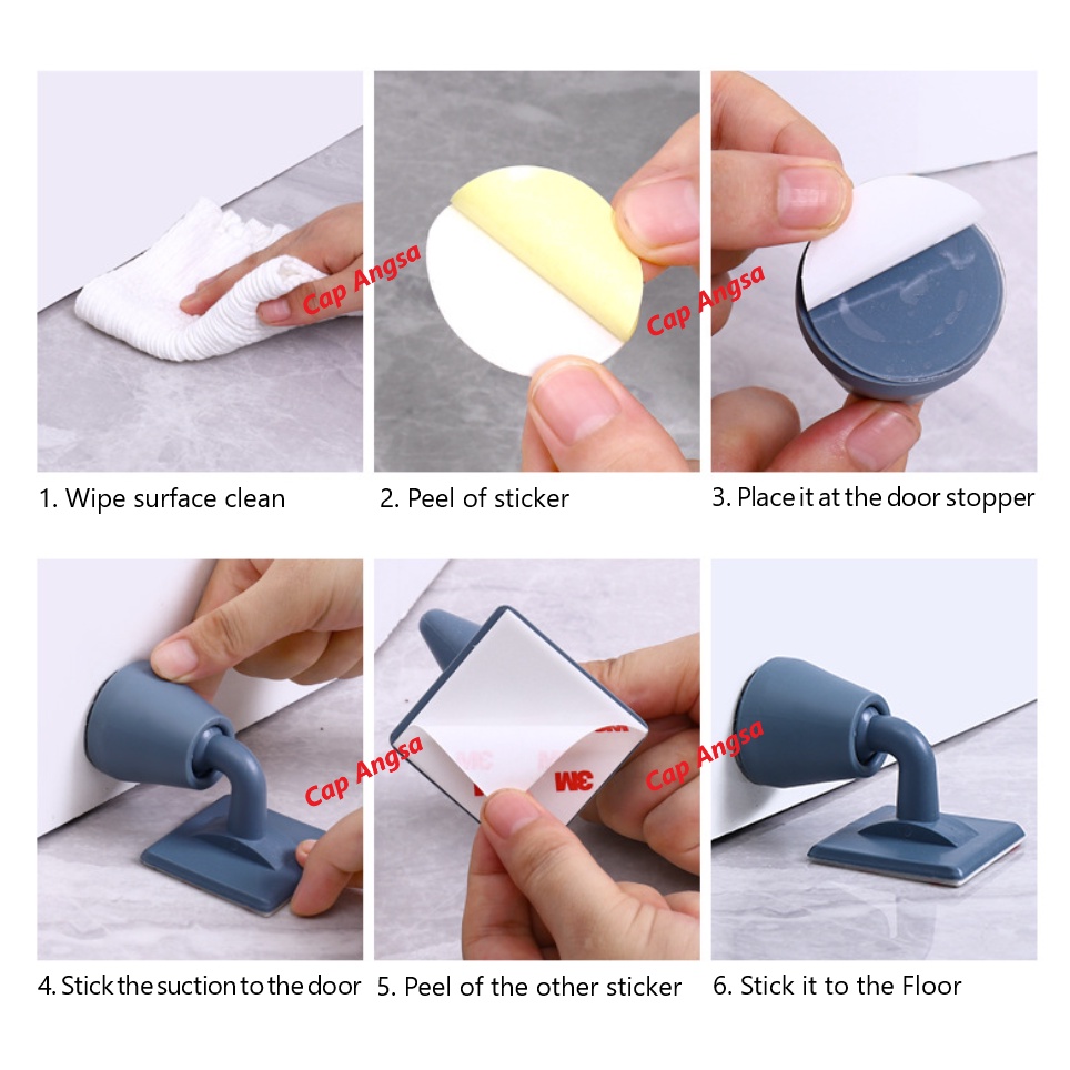 DOOR STOPPER PENAHAN PINTU SILENT QUIET SILICONE SILIKON STOP STOPER SUCTION LOW NOISE GANJELAN