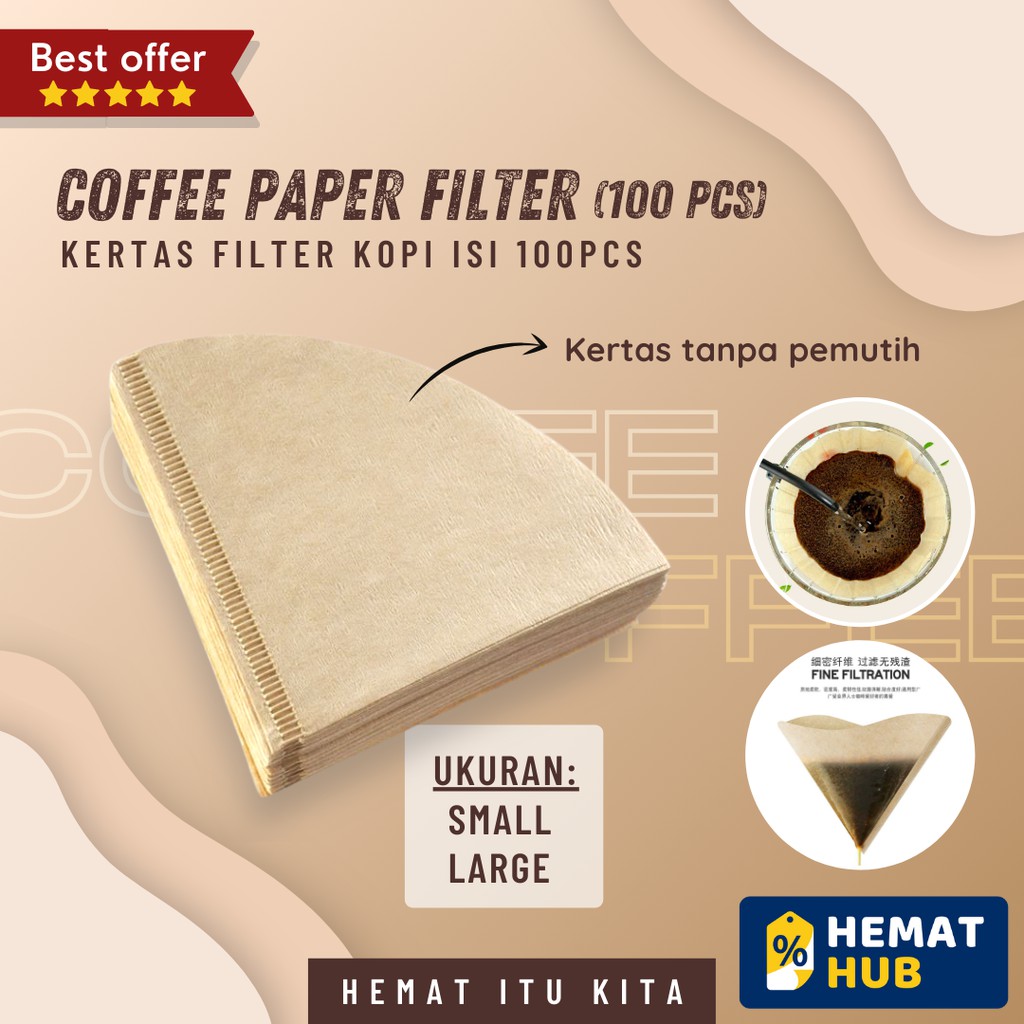 Kertas Filter Kopi V60 Espresso Drip 100PCS Saringan Coffee Paper Pour Over Food Grade