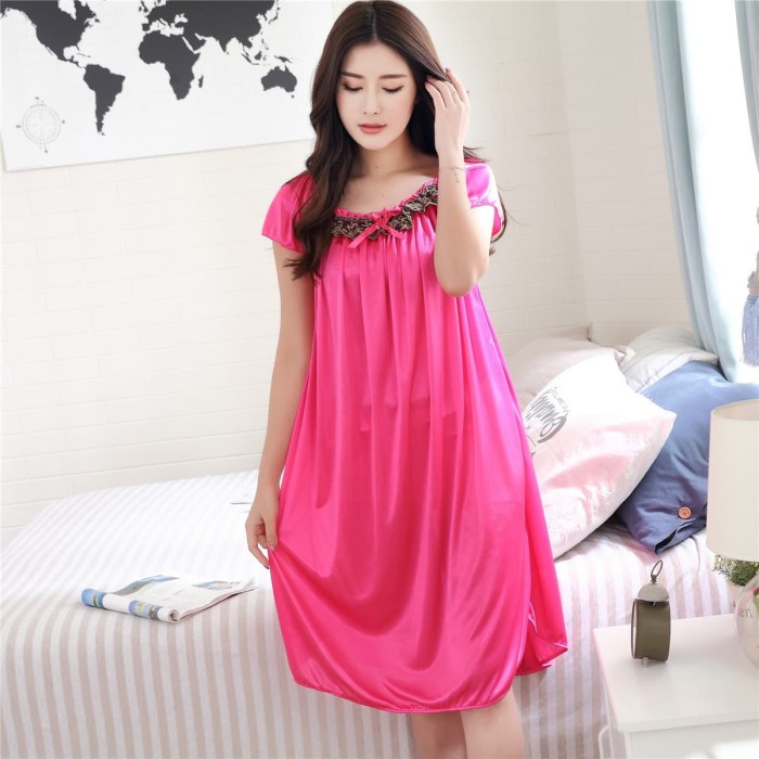 Daster Baju Tidur Wanita Jumbo Big Size Import Warna Merah Muda #98