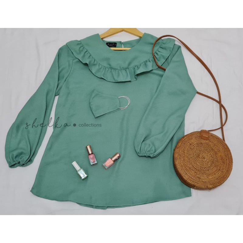 BLOUSE WANITA BIG SIZE - BLOUSE LILY MINT
