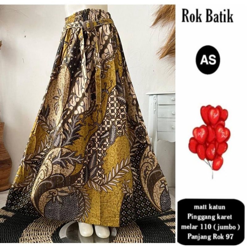 Rok Katun Motif Batik Wanita Remaja Dewasa Panjang Jumbo Fashion Muslim Kekinian Terbaru Pekalongan-21
