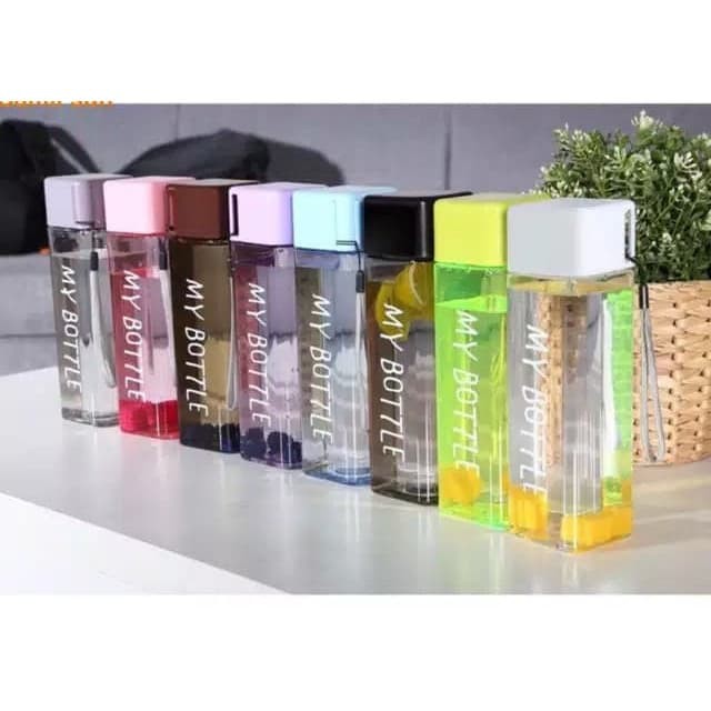 Bottle Bening Warna Segi Atau Petak Atau Botol Minum Kotak 500 ml