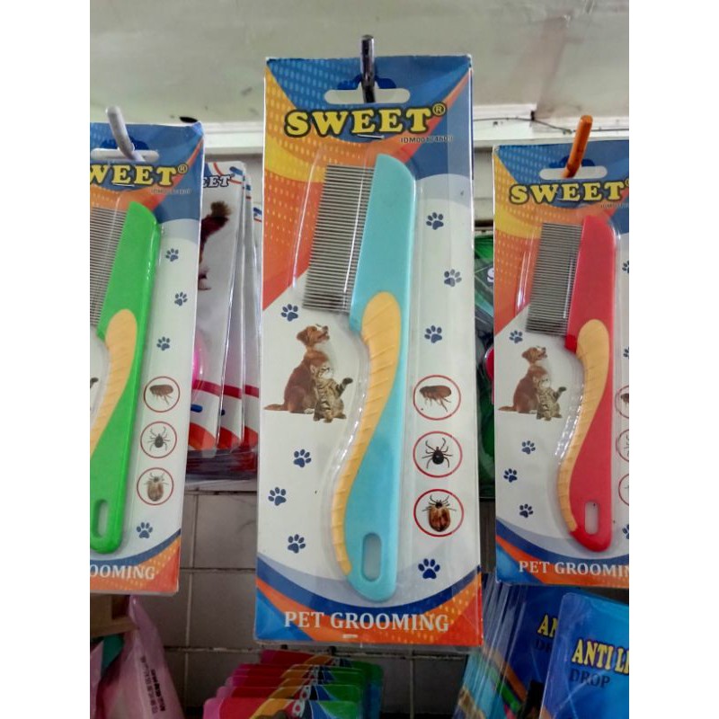 Sisir Serit Gagang Warna Sisir Kutu Kucing