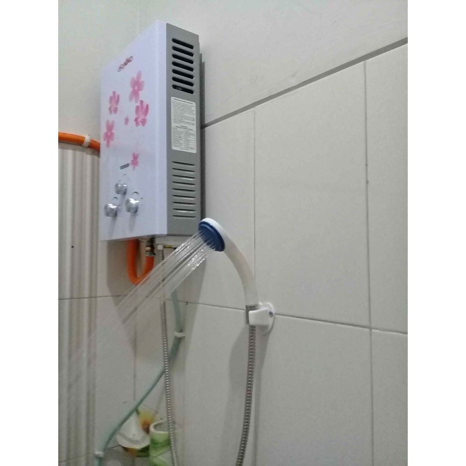 Water Heater Pemanas Air Kamar Mandi Gas Niko Lengkap Putih