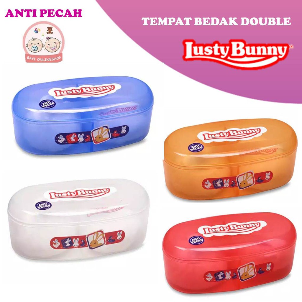 LUSTY BUNNY TEMPAT BEDAK DOUBLE - Baby Powder Case (Oval Series)