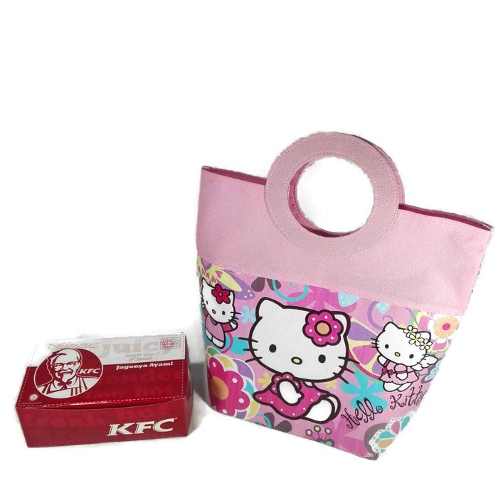 Tas Ultah Hello Kitty Murah Pegangan Bulat Tas Souvenir Ulang Tahun Hello Kitty muat KFC Terlaris