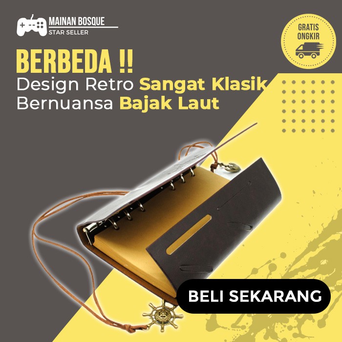 

Buku Catatan Binder Motif Bajak Laut Kulit
