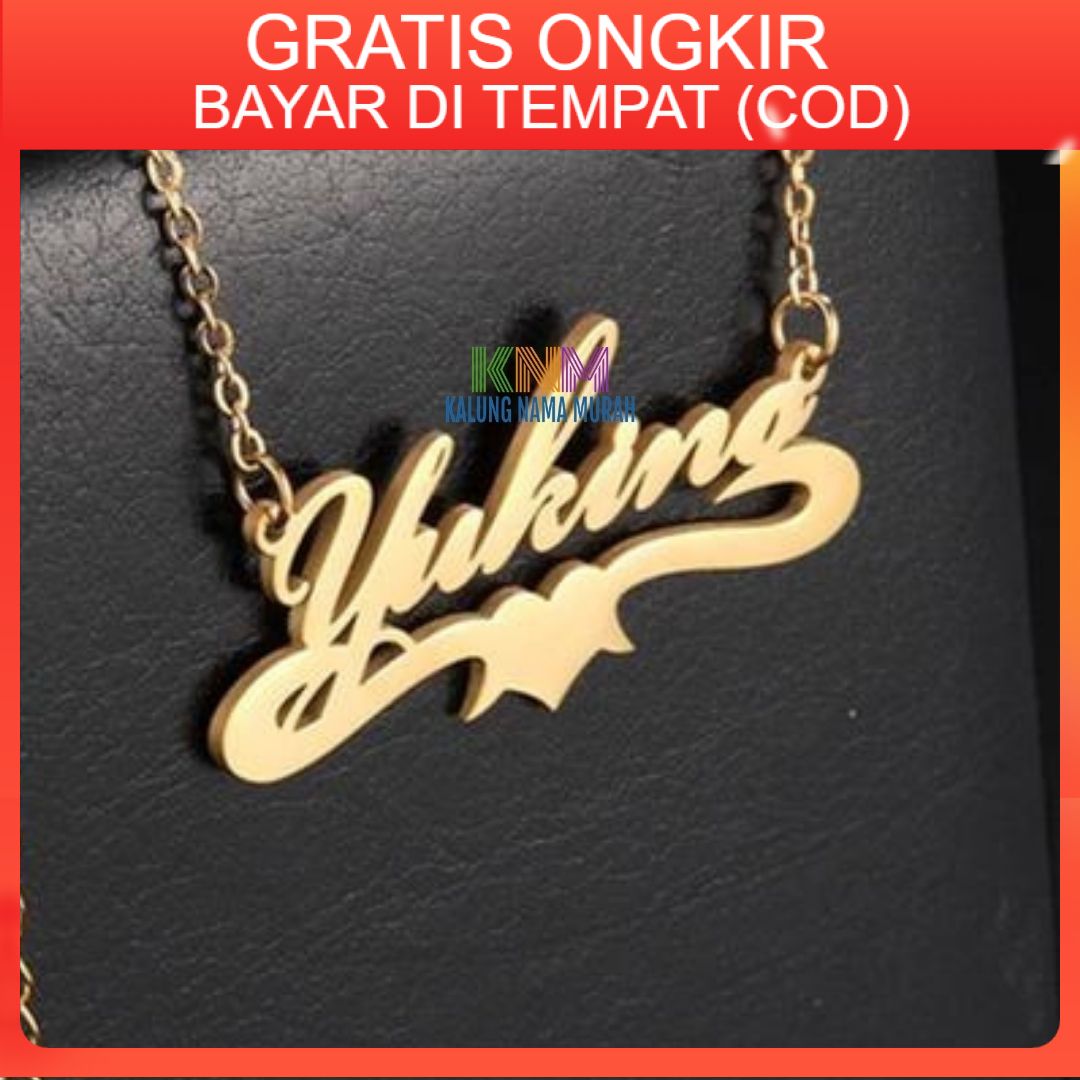 Kalung nama titanium xuping lapis emas