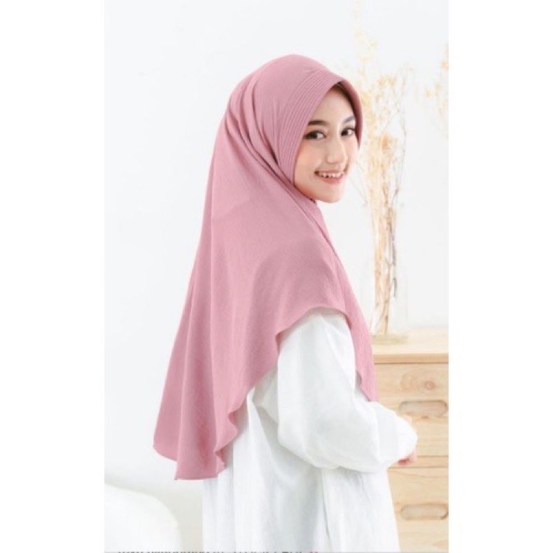 Gs-Hijab Bergo Hamidah Pet Jumbo XL Crinkle Airflow Premium/Hijab Instan Pet Jumbo XL Crinkle