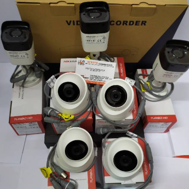 PAKET KAMERA CCTV 5MP HIKVISION 7 CAMERA FULL HD 5 MP MEGAPIXEL 2560 P 8 CH CHANNEL BISA ONLINE