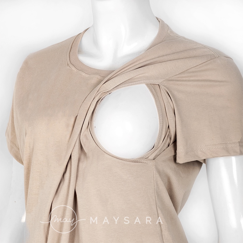 Baju menyusui bukaan samping atasan maysara-CN25-LightBrown