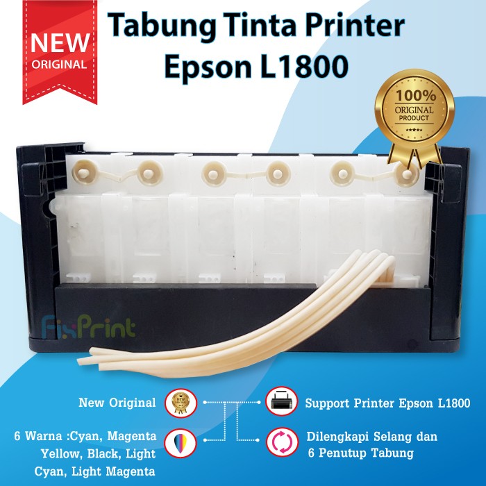 Original Tabung Infus 6 Warna Epson L1800 Selang Tank Printer L-1800 FPTS1369