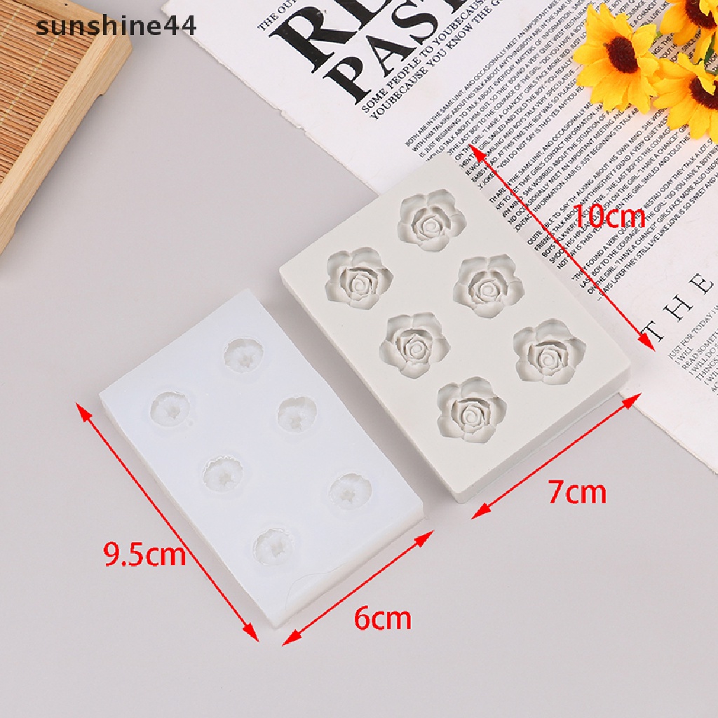 Sunshine Cetakan Silikon Bentuk Bunga Kecil Enam Lubang Untuk Fondant / Cokelat