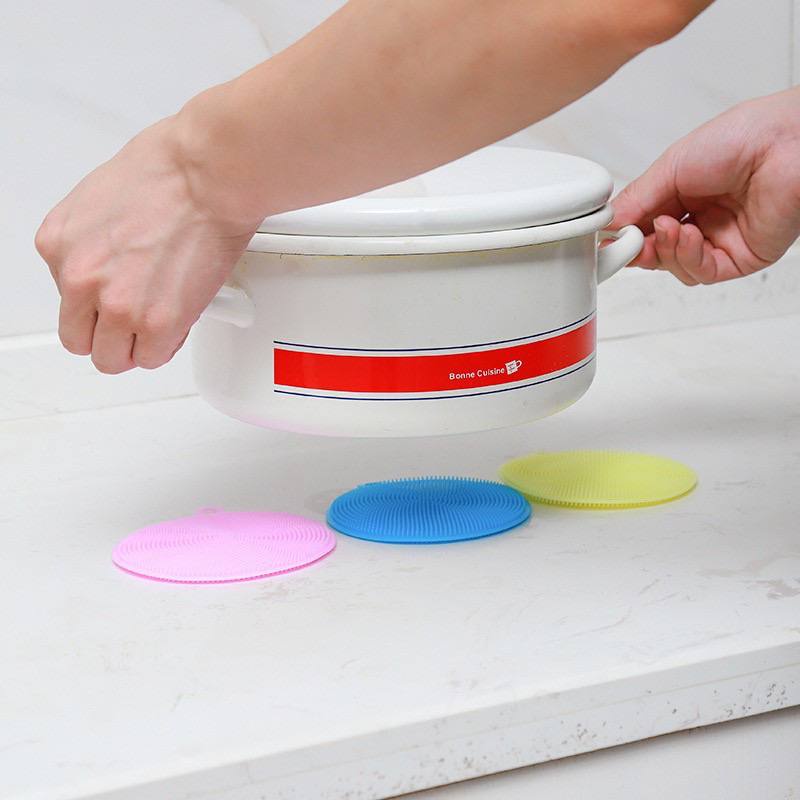 TGM - Spons Cuci Piring Silikon Serbaguna Spon Sponge Silicone Busa Alat Dishwashing Sikat Bulat Warna