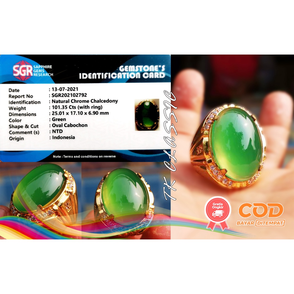 SUPER GARUT OHEN CHROM CHALCEDONY GIWANG AIR GARANSI INCLUDE MEMO SGR GEMS LAB STERLING PERAK GOLD S