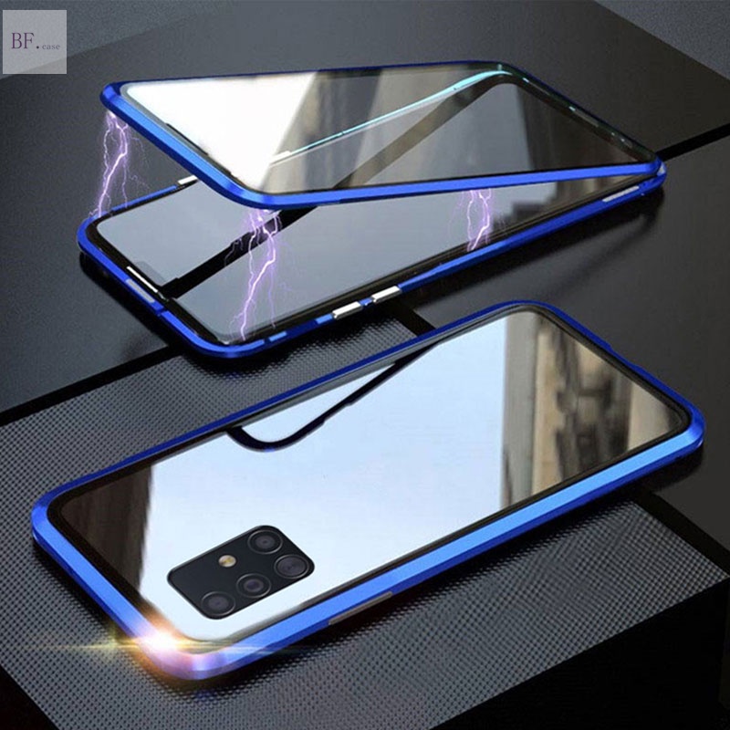 Casing Tempered Glass Magnetik Dua Sisi Depan + Belakang Untuk Samsung Galaxy S20Fe