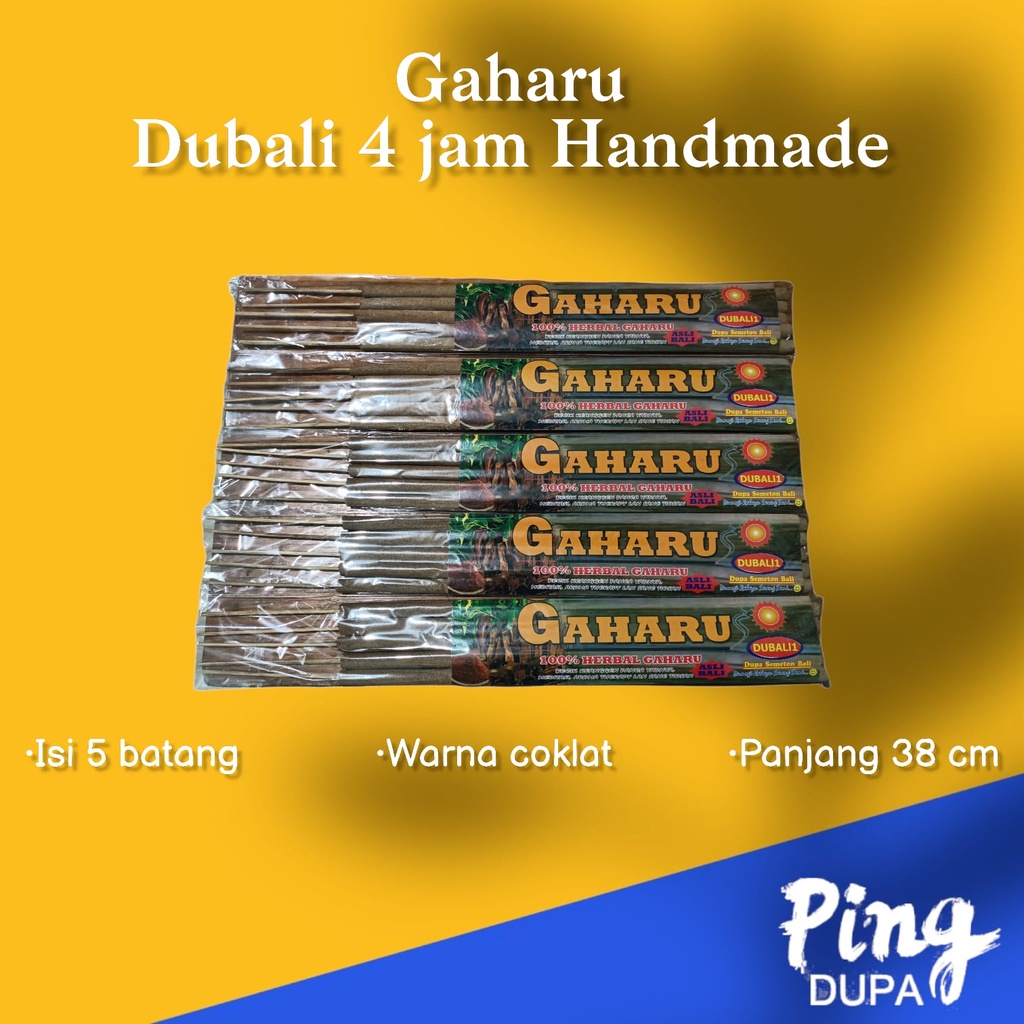 Dupa Gaharu Dubali Durasi 4 Jam Handmade Di Bali Isi 4Batang Hio