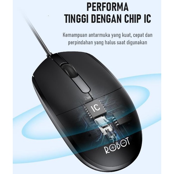 ROBOT KM2600 Keyboard & Mouse Kabel Combo 104 Key 1200 DPI Komputer / Laptop New KM2500 - Garansi Resmi 1 Tahun-3