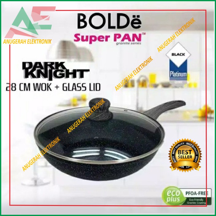 Wok super pan BOLDe 28cm + tutup granite panci induksi 28 cm