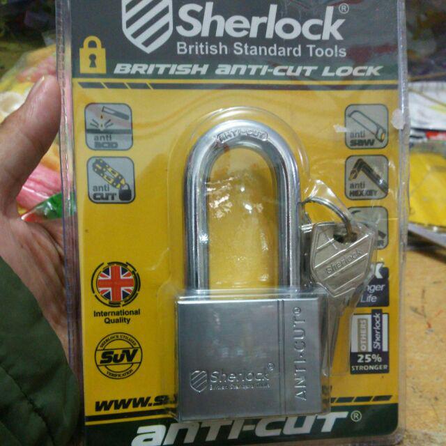 Sherlock Elliot Domestic Gembok Perisai Baja ( 53 Mm Panjang ) Silver