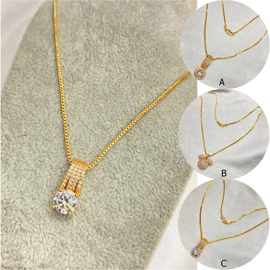 Kalung Liontin Full Mata Lapis Emas Wanita KT30