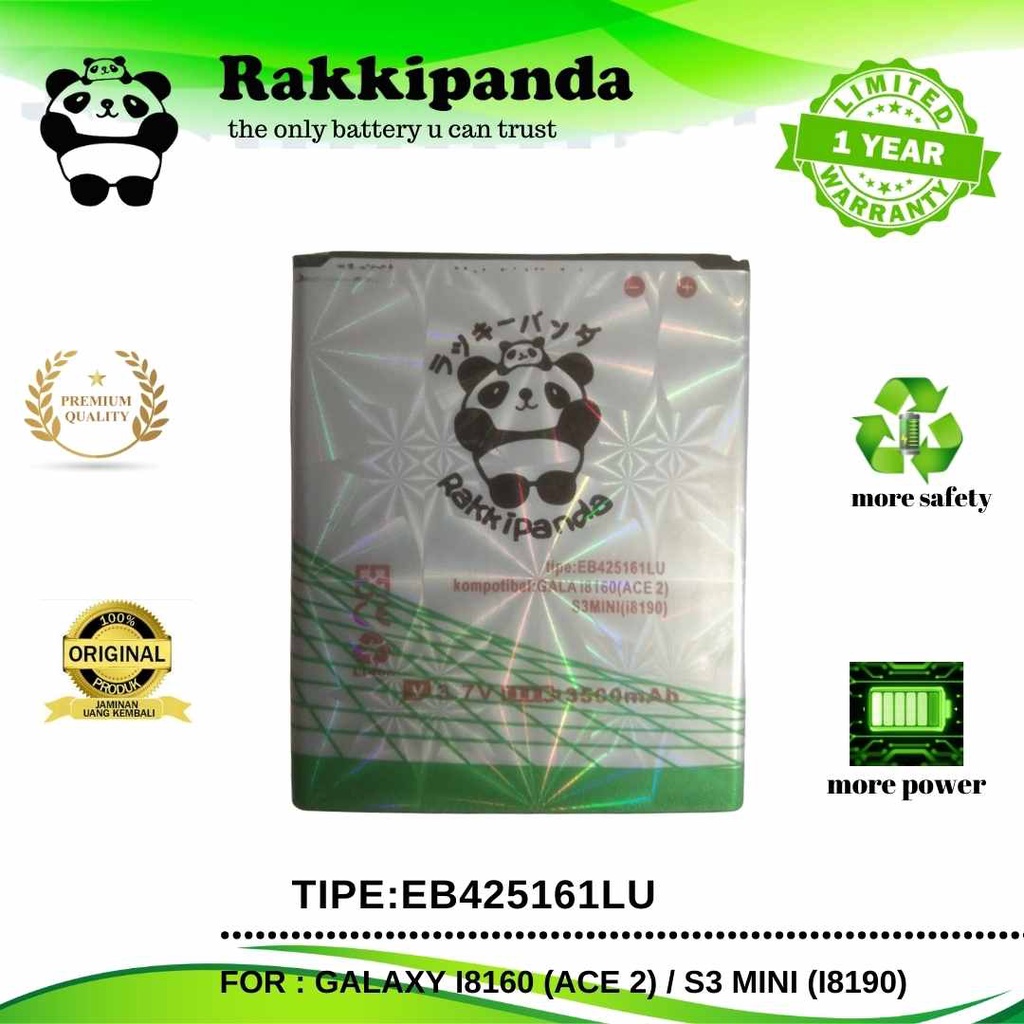 RakkiPanda - EB425161LU Samsung S3 Mini I8190 / Ace 2 I8160 Batre Batrai Baterai