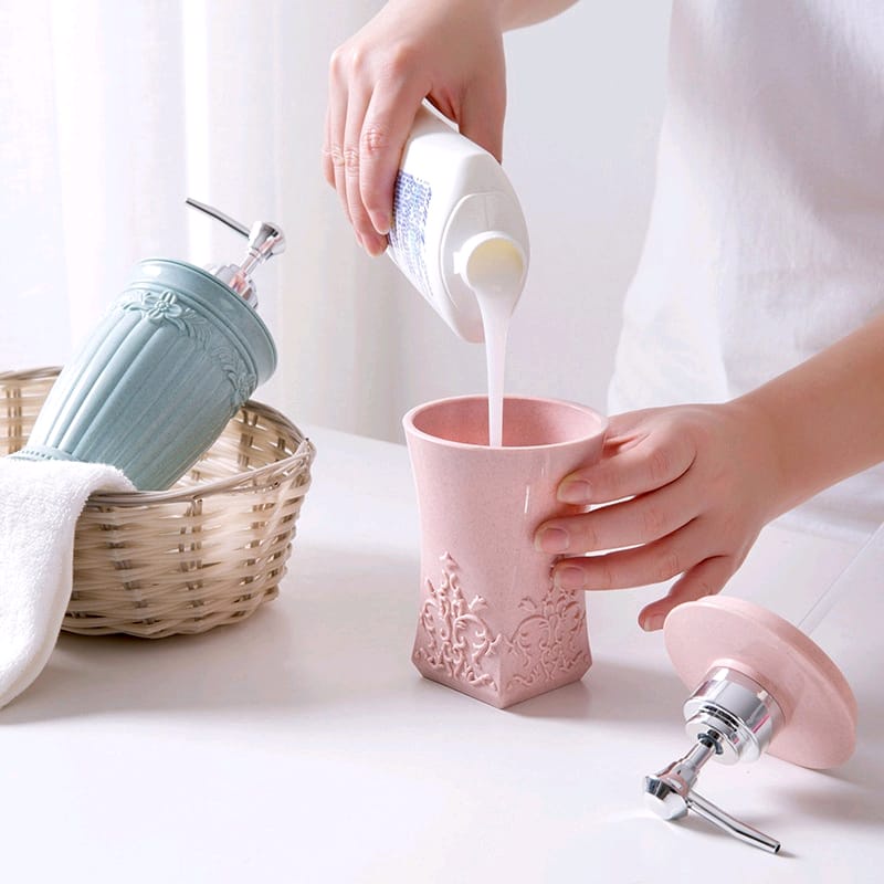 【GOGOMART】Elegan Botol Shampoo Sabun Cair / Wadah Isi Ulang Lotion Botol Pump 400ml