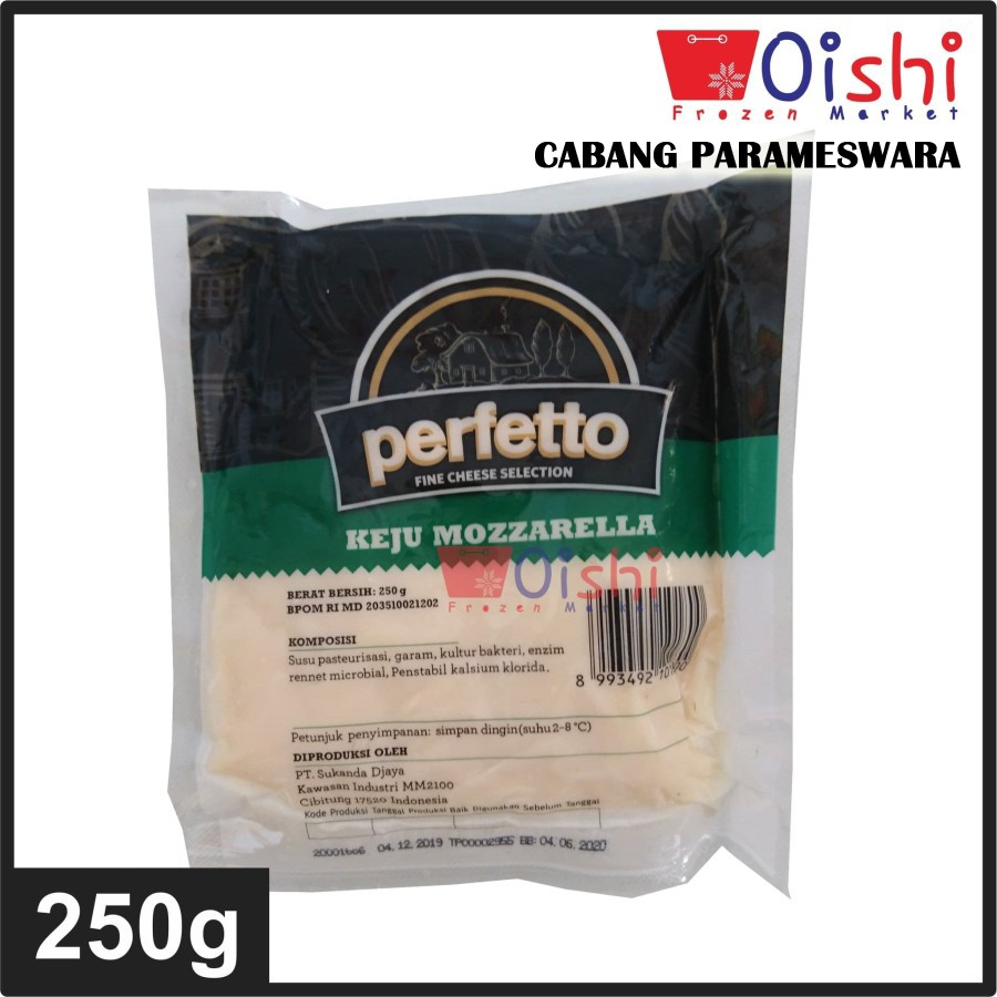 Perfetto Keju Mozarella Mozzarella 250g Cheeser