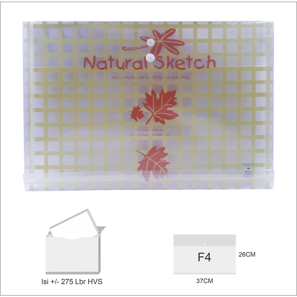 

Map Plastik Kancing Motif NATURAL F4 (Folio) / Map Dokumen / Data Bag Horizontal TOMEX